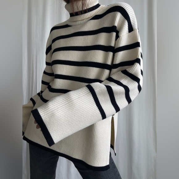 SYLVIE STRIPED SWEATER π β In Cream - Picture 10 of 10